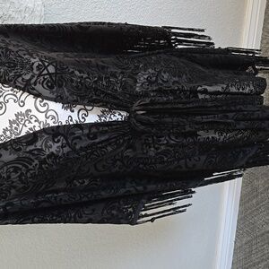 Killstar Black Lace And Fringe Kimono Robe